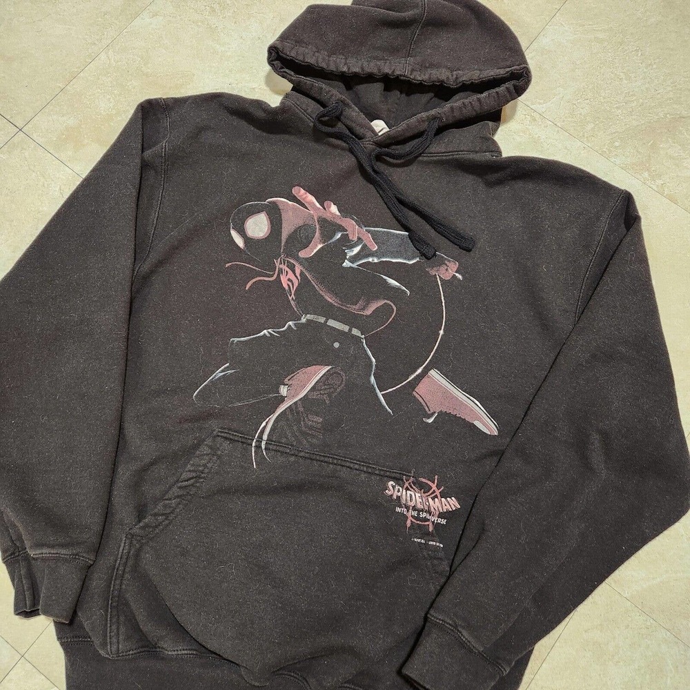 Spider-Man Into The Spider-Verse Marvel 2019 Mens L Large Sweatshirt Hoodie RARE